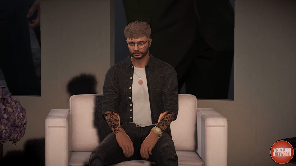 Lewis Langley on the Weazel interview sofa